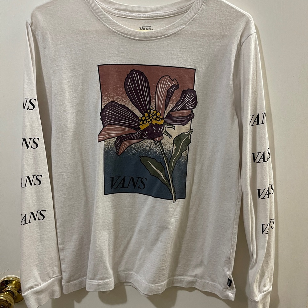 Vans White Tee with Floral Graphic